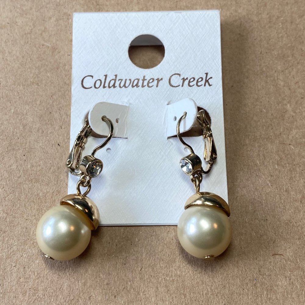 NWT Coldwater Creek Pearl Drop Earrings